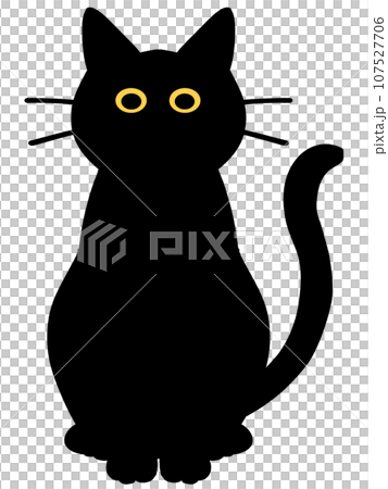 黒猫のイラスト素材 107527706