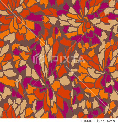 Contemporary floral seamless pattern. Abstract vector illustration. Design for texture, fabric, clothing, wrapping, decoration.  107528039