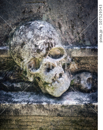 stone carving skull stone carving skull 107529343