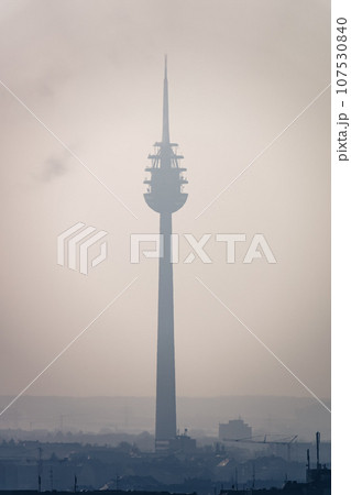 broadcasting tower nuremberg bavaria germany covered in mist broadcasting tower nuremberg bavaria germany covered in mist 107530840