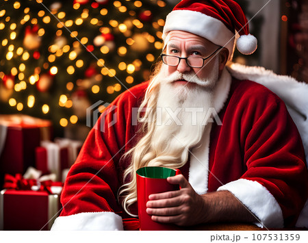 Cozy cinematic Santa Claus in HDR K 107531359