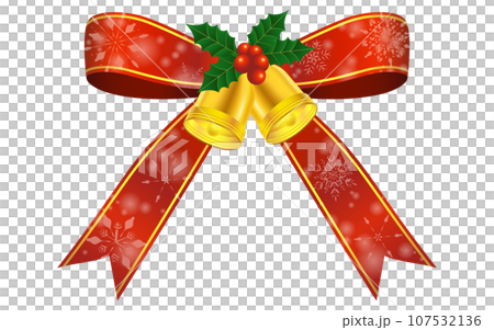 Christmas wrapping ribbon with holly, Christmas - Stock