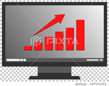 Illustration of displaying a graph of data aggregation on a computer monitor Illustration of displaying a graph of data aggregation on a computer monitor 107532243