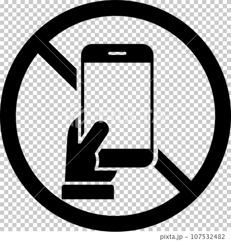 スマホ禁止のモノクロの警告ピクトグラム 107532482