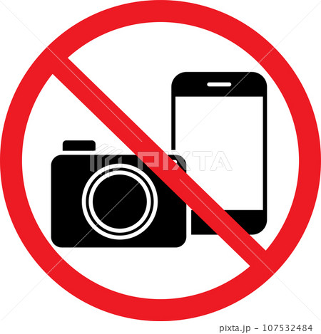 撮影禁止の警告ピクトグラム 107532484