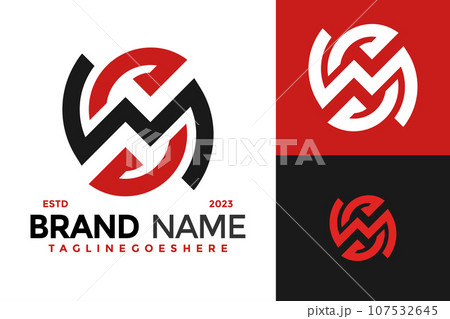 Letter N and S Monogram Logo design vector symbol icon illustration 107532645