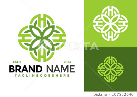 Letter H Flower Leaf Logo design vector symbol icon illustration Letter H Flower Leaf Logo design vector symbol icon illustration 107532646