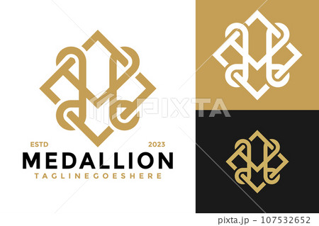 Letter M Medallion Logo design vector symbol icon illustration Letter M Medallion Logo design vector symbol icon illustration 107532652