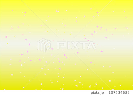 黄色のグラデーションイラスト背景桜の花びらのスプレー付き 黄色のグラデーションイラスト背景桜の花びらのスプレー付き 107534683