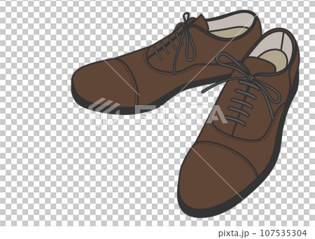 Business shoes Illustration of brown men's business shoes seen from the front at an angle Isometric 107535304