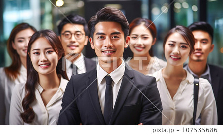 笑顔のビジネスチーム 107535686