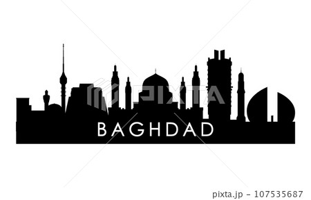 Baghdad skyline silhouette. 107535687