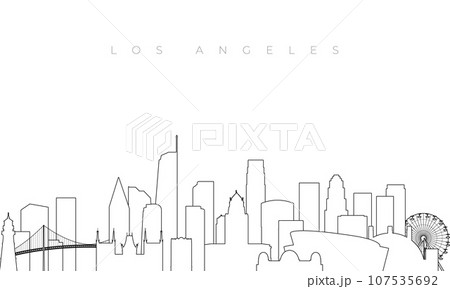 Outline Los Angeles skyline.  107535692