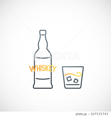 Whiskey line icon.  107535745