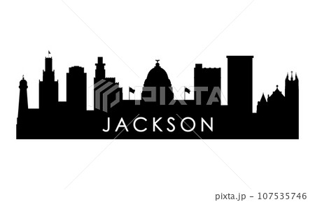 Jackson skyline silhouette.  107535746