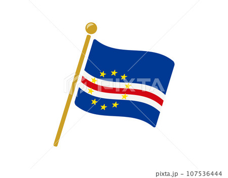 カーボベルデの国旗アイコン ベクターイラスト 107536444