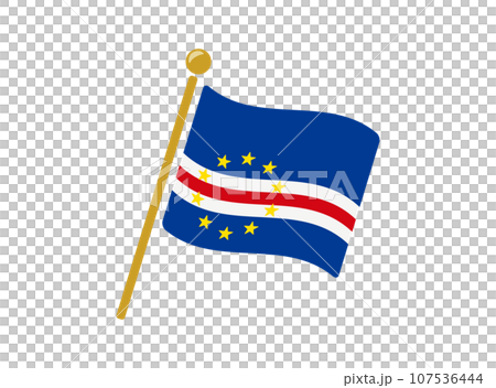 カーボベルデの国旗アイコン ベクターイラスト 107536444