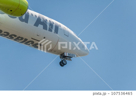 【城南島海浜公園上空から着陸態勢のソラシドエア機】 【城南島海浜公園上空から着陸態勢のソラシドエア機】 107536465
