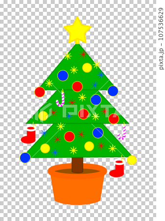 可愛いクリスマスツリーのイラスト 107536629