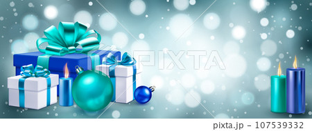 Gift boxes, candles and balls 107539332