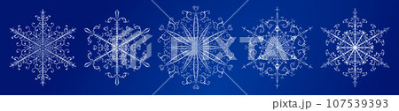 Set of complex Christmas snowflakes 107539393