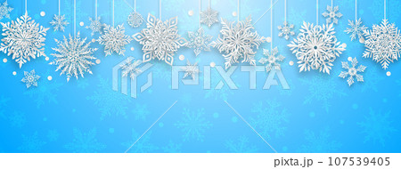 Christmas illustration with paper snowflakes Christmas illustration with paper snowflakes 107539405