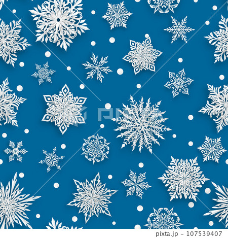 Christmas seamless pattern with paper snowflakes Christmas seamless pattern with paper snowflakes 107539407