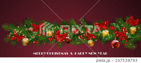 Christmas illustration with New Year symbols 107539793