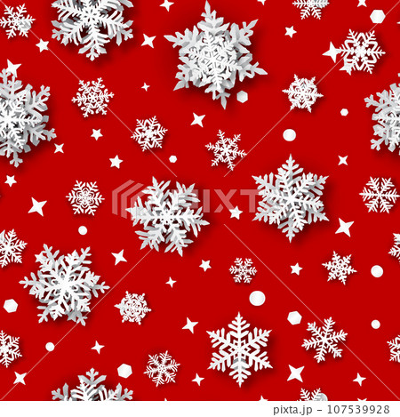 Christmas seamless pattern with paper snowflakes Christmas seamless pattern with paper snowflakes 107539928