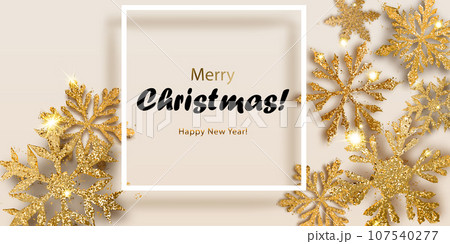 Background of shiny snowflakes with frame Background of shiny snowflakes with frame 107540277