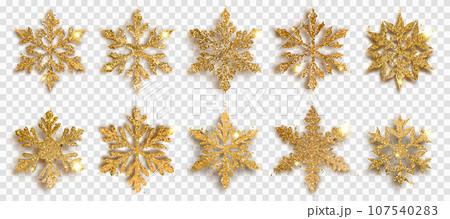 Set of shiny snowflakes Set of shiny snowflakes 107540283