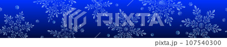 Banner of large transparent Christmas snowflakes 107540300