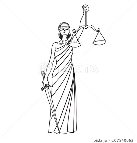 Themis goddess isolated on white background Themis goddess isolated on white background 107540662