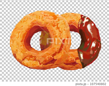 2 donuts (old fashion chocolate) 2 donuts (old fashion chocolate) 107540802