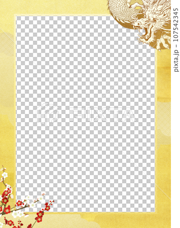 Dragon and plum background material 107542345