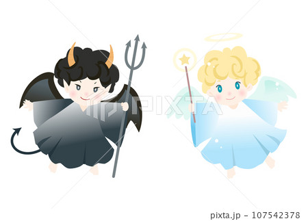 天使と悪魔のイラスト 107542378