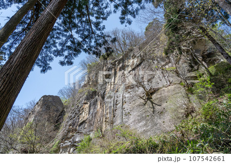 山形県山形市　山寺と通称される立石寺の雲型侵食の岩 107542661