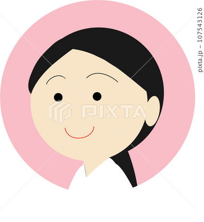 口角が上がっている左向きの巫女さんのアイコン 107543126