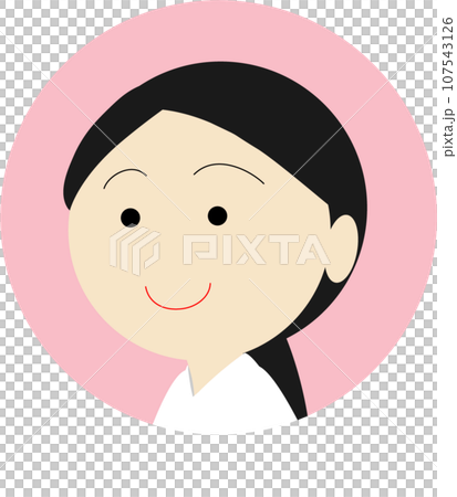 口角が上がっている左向きの巫女さんのアイコン 107543126