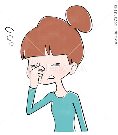 臭くて鼻をつまむ女性のイラスト 107543148