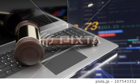 The hammer on notebook and chart Business Background for law concept 3d rendering The hammer on notebook and chart Business Background for law concept 3d rendering 107543352