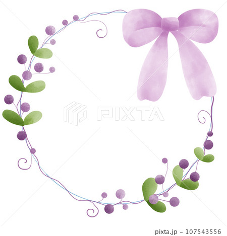 purple flowers with leaves isolated on white background 107543556