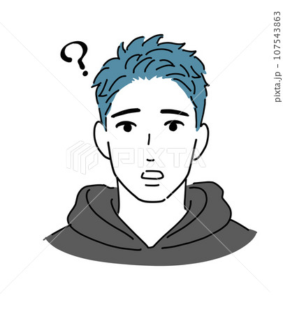ショートヘアの若い男性　疑問 107543863