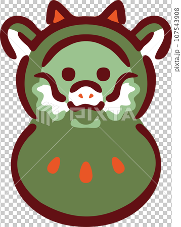 New Year's card 2024 Year of the Dragon icon Daruma Daruma Dragon Cute hand-drawn New Year's card material Simple illustration 107543908