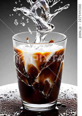 titled icy coffee the focus is on a glass titled icy coffee the focus is on a glass 107544380