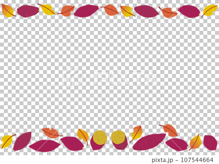 Sweet potato and fallen leaves frame_Horizontal position_Obi_Japanese paper style inlay 107544664