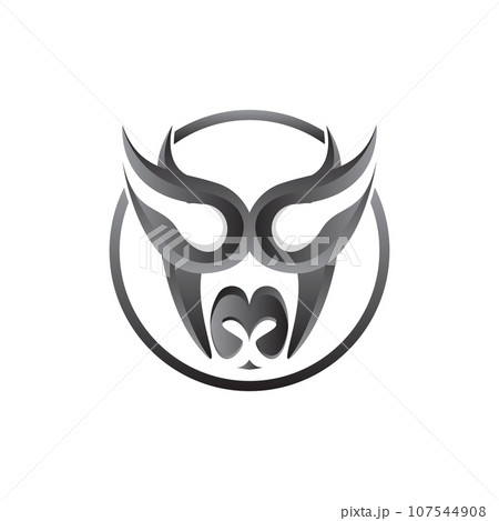 Buffalo Logo, Livestock Farm Animal Vector, Buffalo Head Design Simple Template Silhouette 107544908