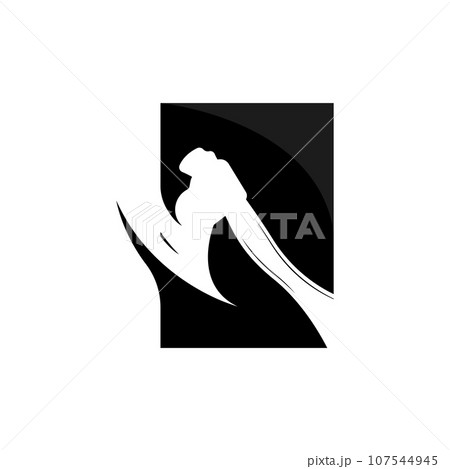 Axe Logo Design, Lumberjack Carpentry Wood Cutting Tool label, badge 107544945