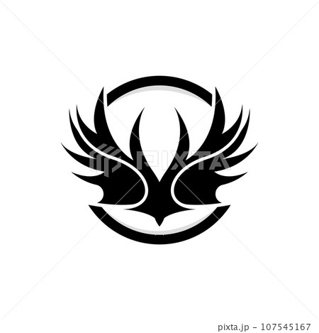 Wing Logo Design, Vector Eagle Falcon Wings, Beauty Flying Bird, Illustration Symbol 107545167