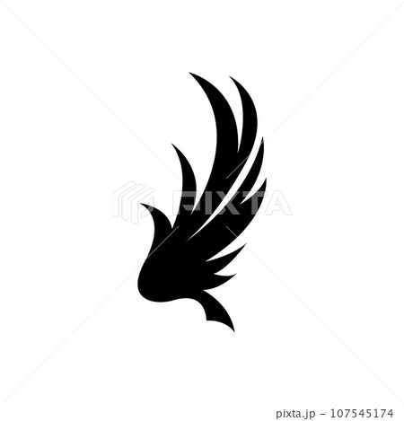 Wing Logo Design, Vector Eagle Falcon Wings, Beauty Flying Bird, Illustration Symbol 107545174